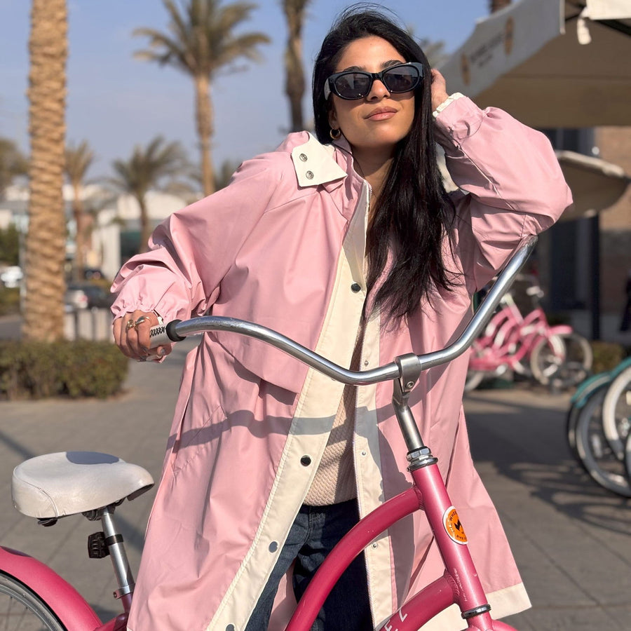 Windbreaker Coat Powder Rose - AB Essential Women Wear