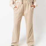 Wool Stripped Beige Pants - AB Essential Women Wear
