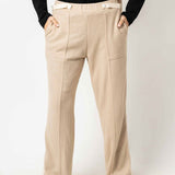 Wool Stripped Beige Pants - AB Essential Women Wear