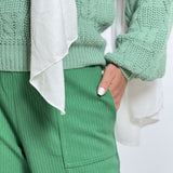 Wool Stripped Green Pants - AB Essential Women Wear