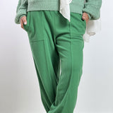 Wool Stripped Green Pants - AB Essential Women Wear