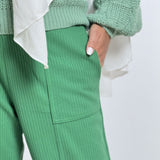 Wool Stripped Green Pants - AB Essential Women Wear