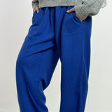 Wool Stripped Royal Blue Pants - AB Essential Women Wear