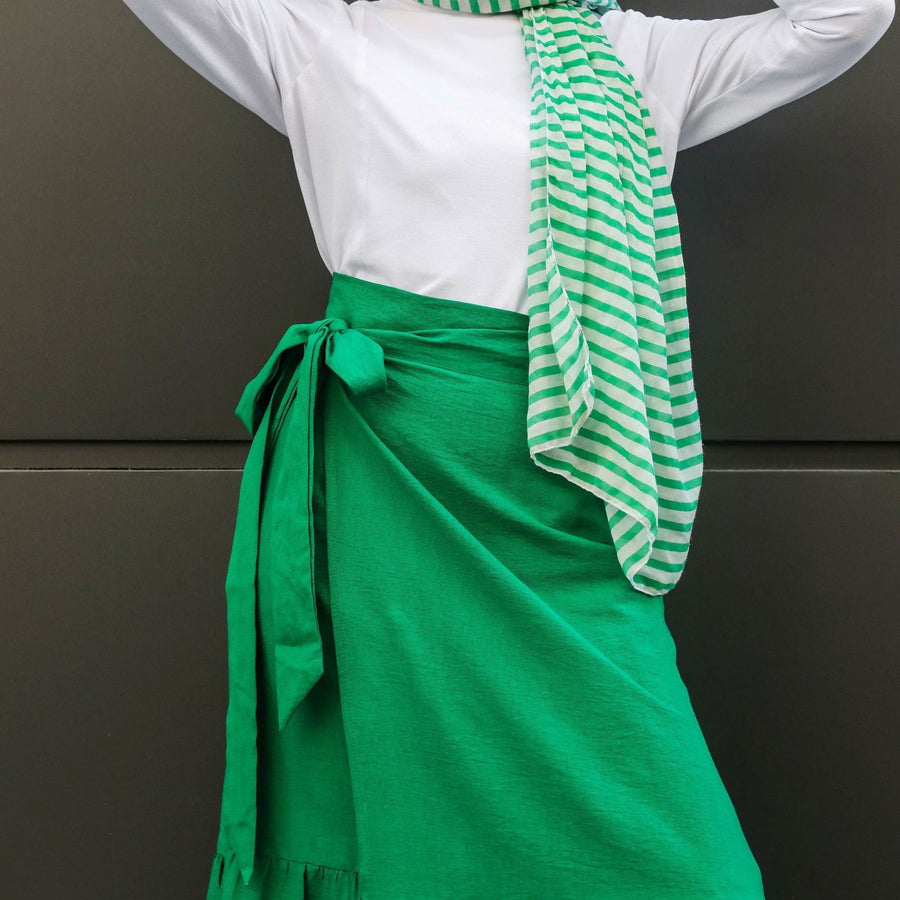 Wrap Around Skirt Green - AB Essential Women Wear