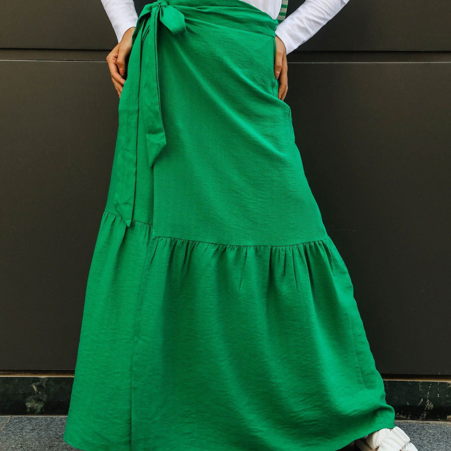 Wrap Around Skirt Green - AB Essential Women Wear