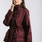 The Icon Gabardine Jacket Burgundy