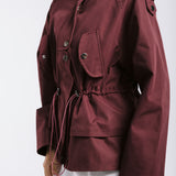 The Icon Gabardine Jacket Burgundy