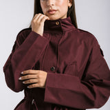 The Icon Gabardine Jacket Burgundy