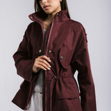 The Icon Gabardine Jacket Burgundy