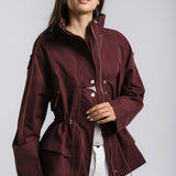 The Icon Gabardine Jacket Burgundy