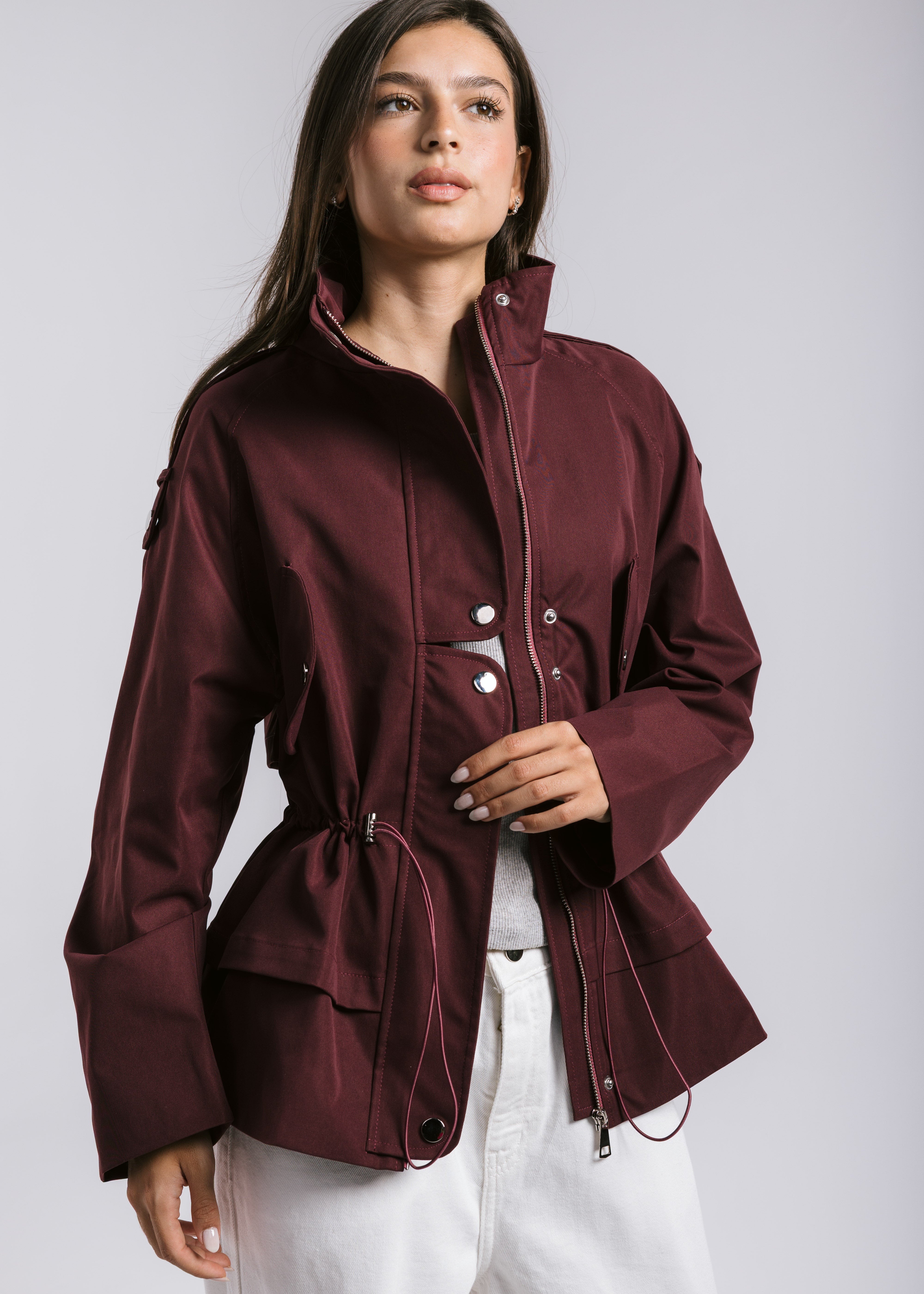 The Icon Gabardine Jacket Burgundy