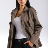 The Icon Gabardine Jacket Brown