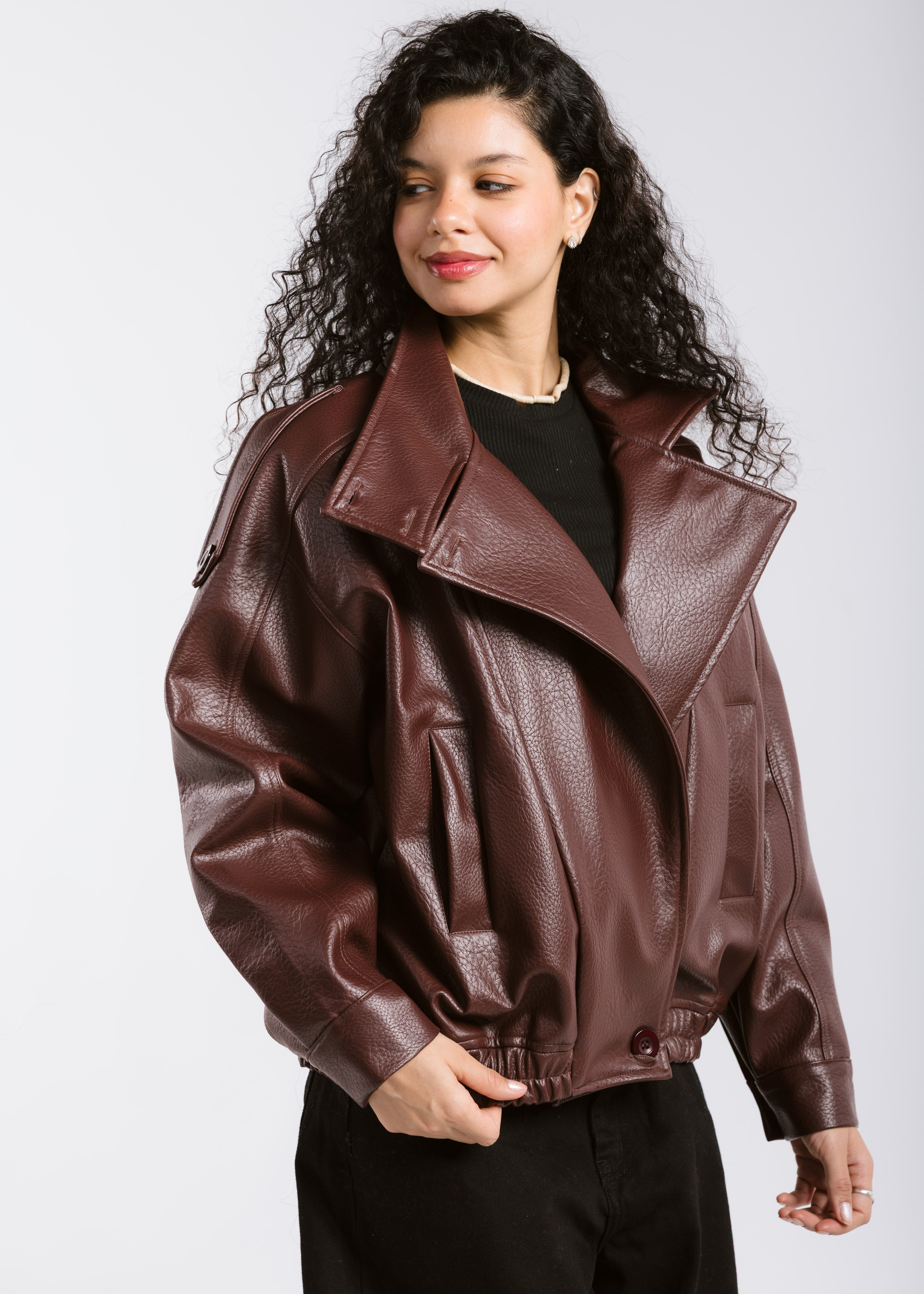 Main Leather Jacket Burgundy