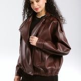 Main Leather Jacket Burgundy