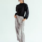 Satin Glow Pants Silver