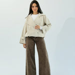 Aroma Leather Jacket Beige - AB ESSENTIALS