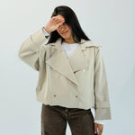 Aroma Leather Jacket Beige - AB ESSENTIALS