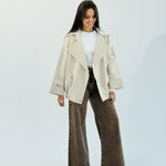 Aroma Leather Jacket Beige - AB ESSENTIALS