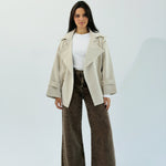 Aroma Leather Jacket Beige - AB ESSENTIALS