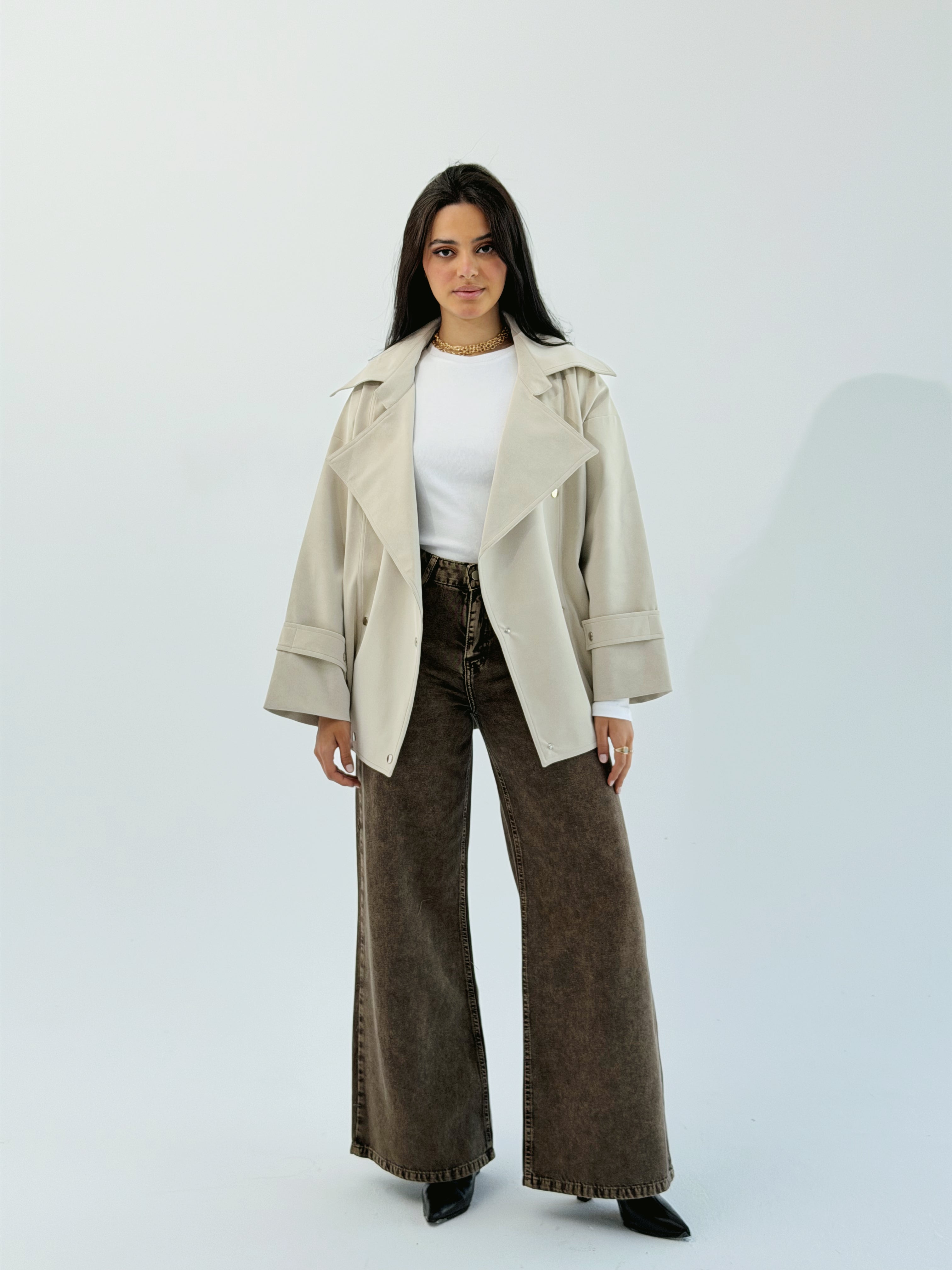 Aroma Leather Jacket Beige - AB ESSENTIALS