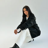 Aroma Leather Jacket Black - AB ESSENTIALS