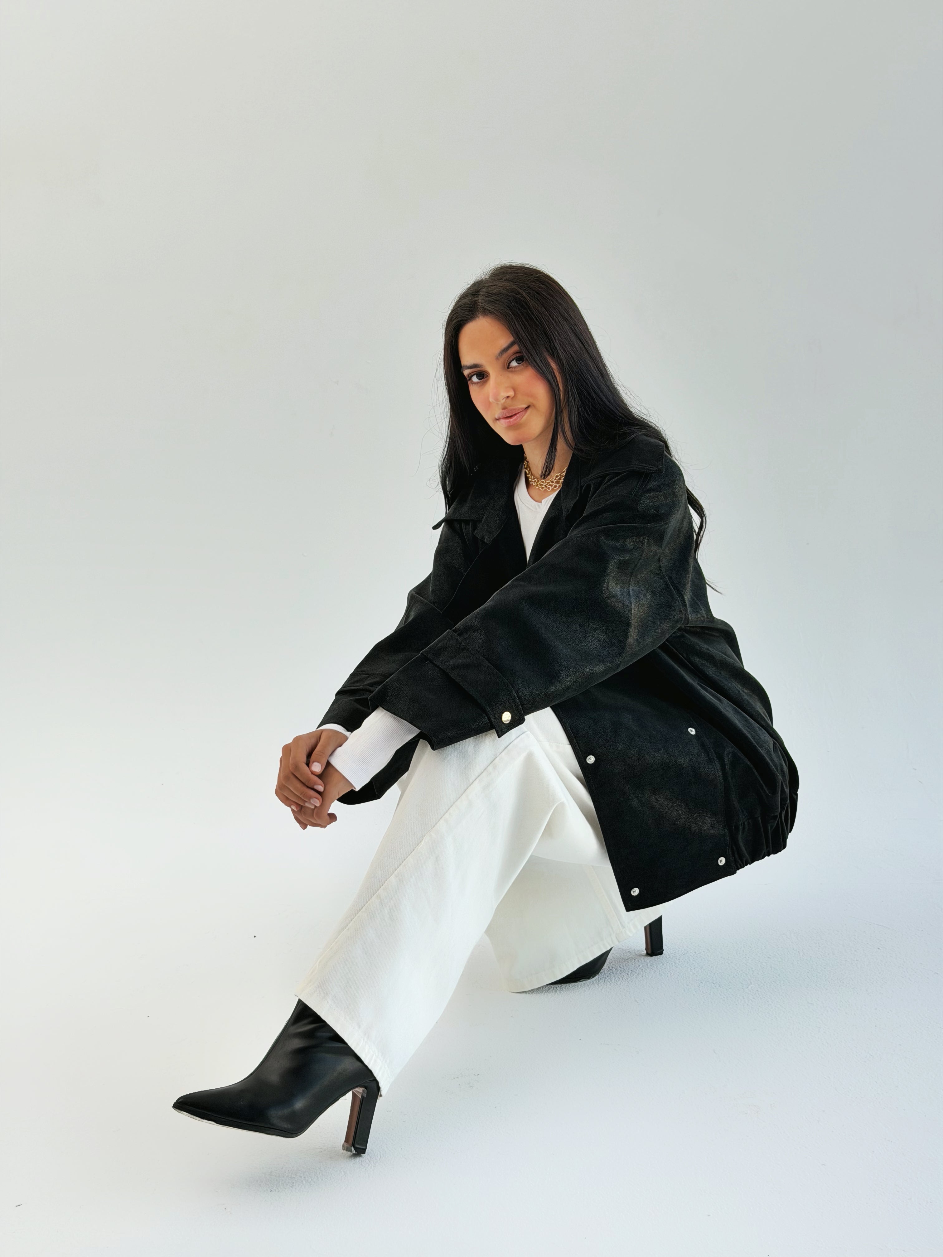 Aroma Leather Jacket Black - AB ESSENTIALS