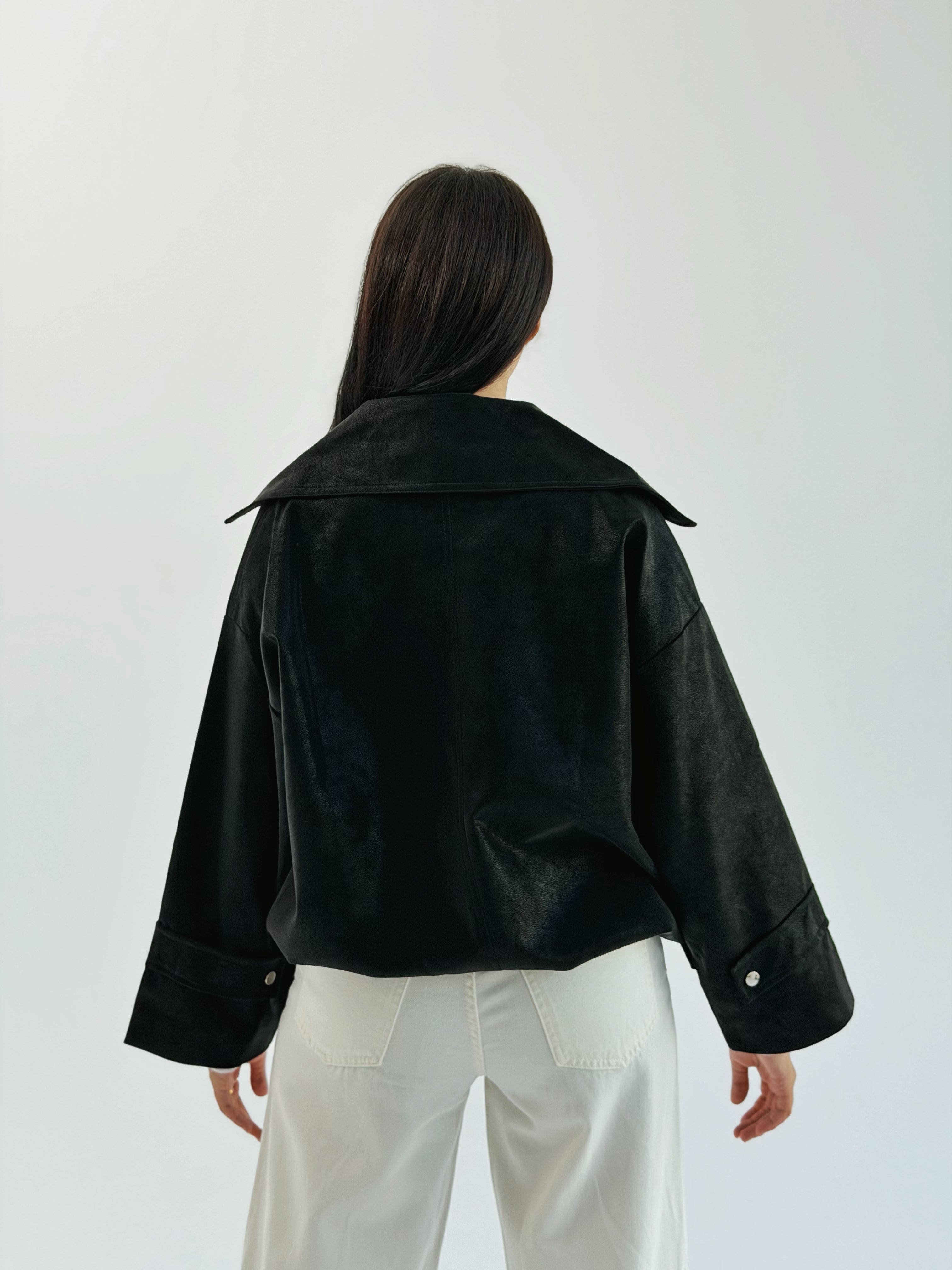 Aroma Leather Jacket Black - AB ESSENTIALS