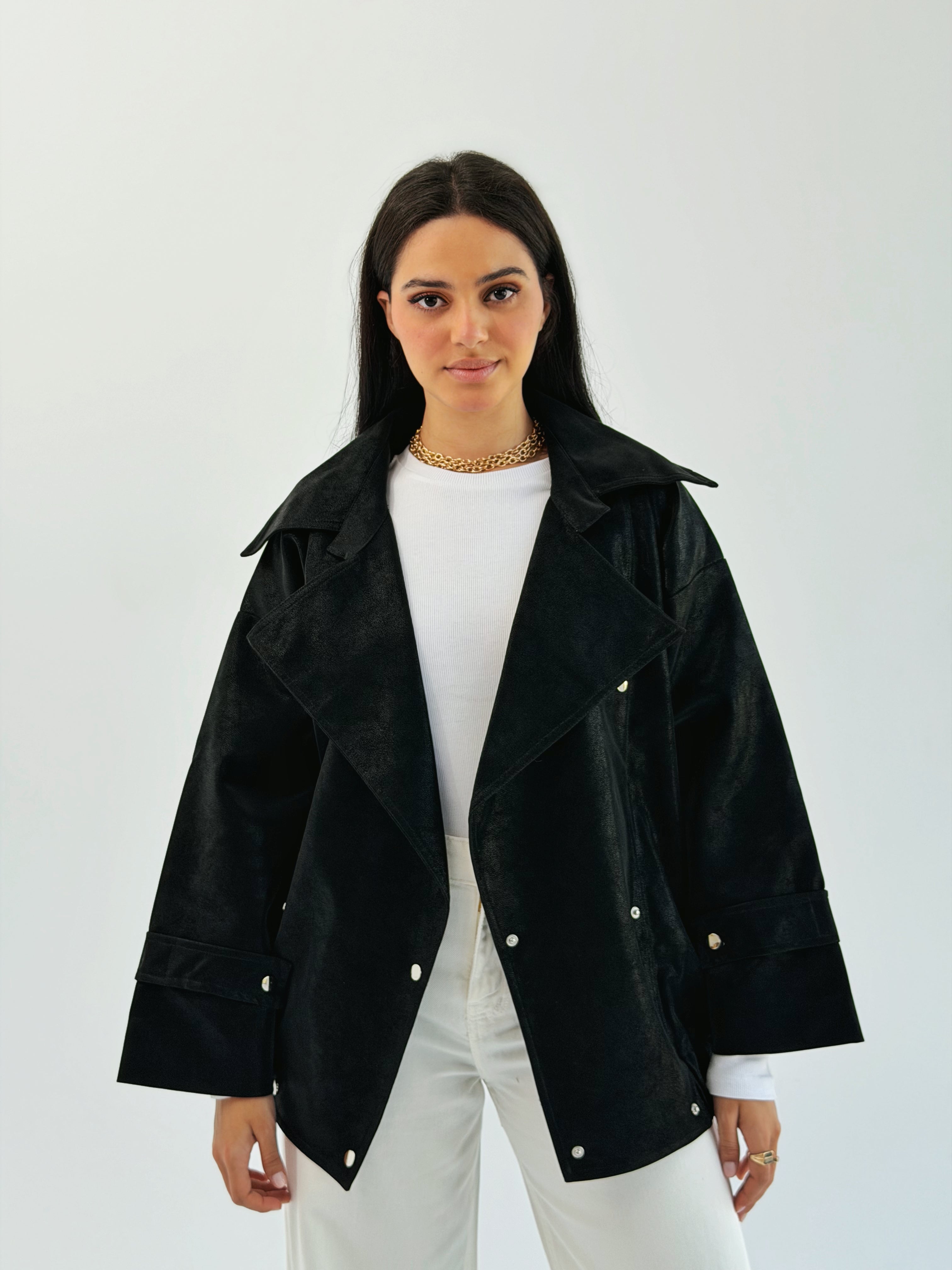 Aroma Leather Jacket Black - AB ESSENTIALS