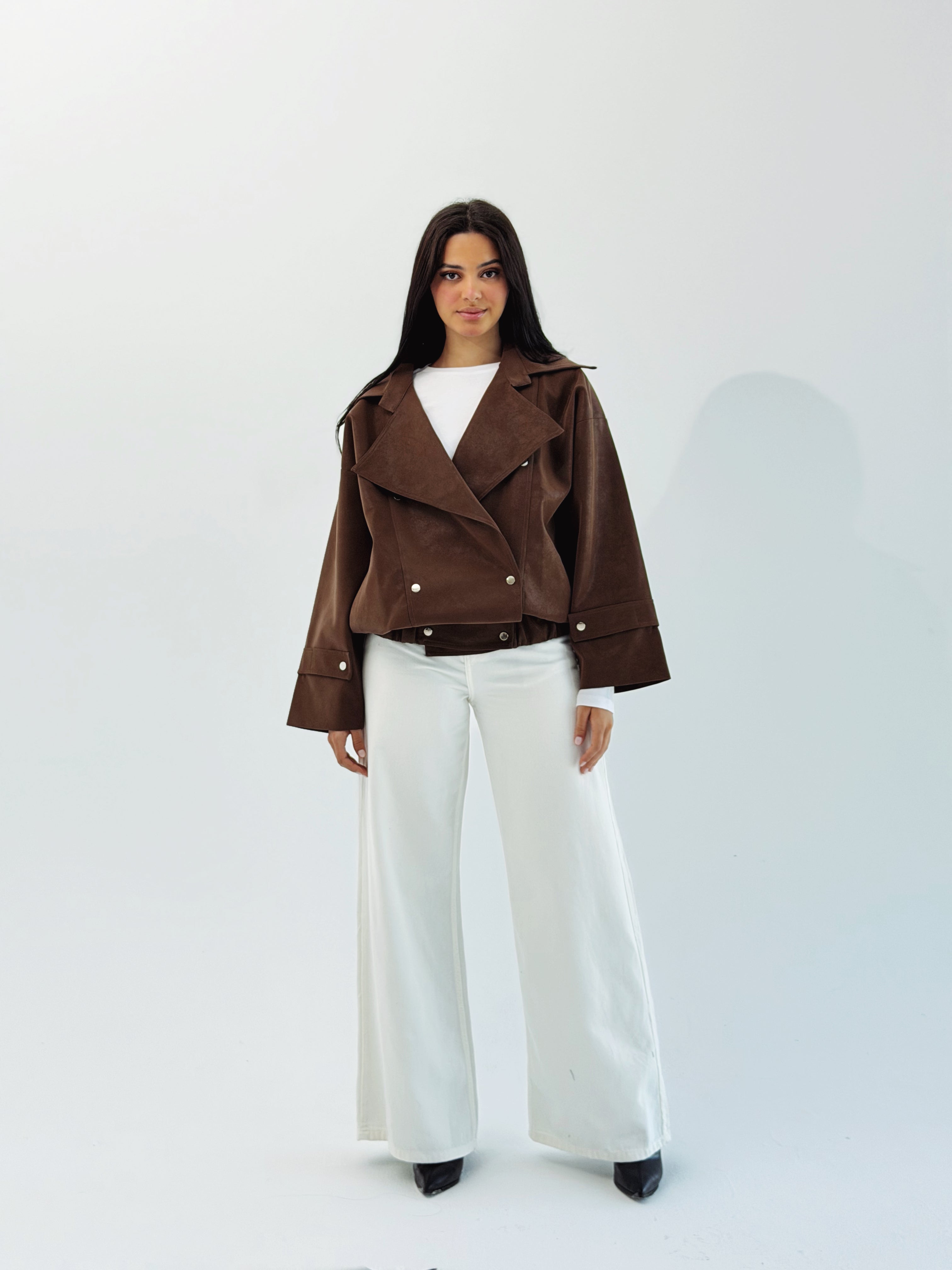 Aroma Leather Jacket Brown - AB ESSENTIALS