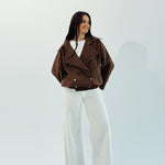 Aroma Leather Jacket Brown - AB ESSENTIALS