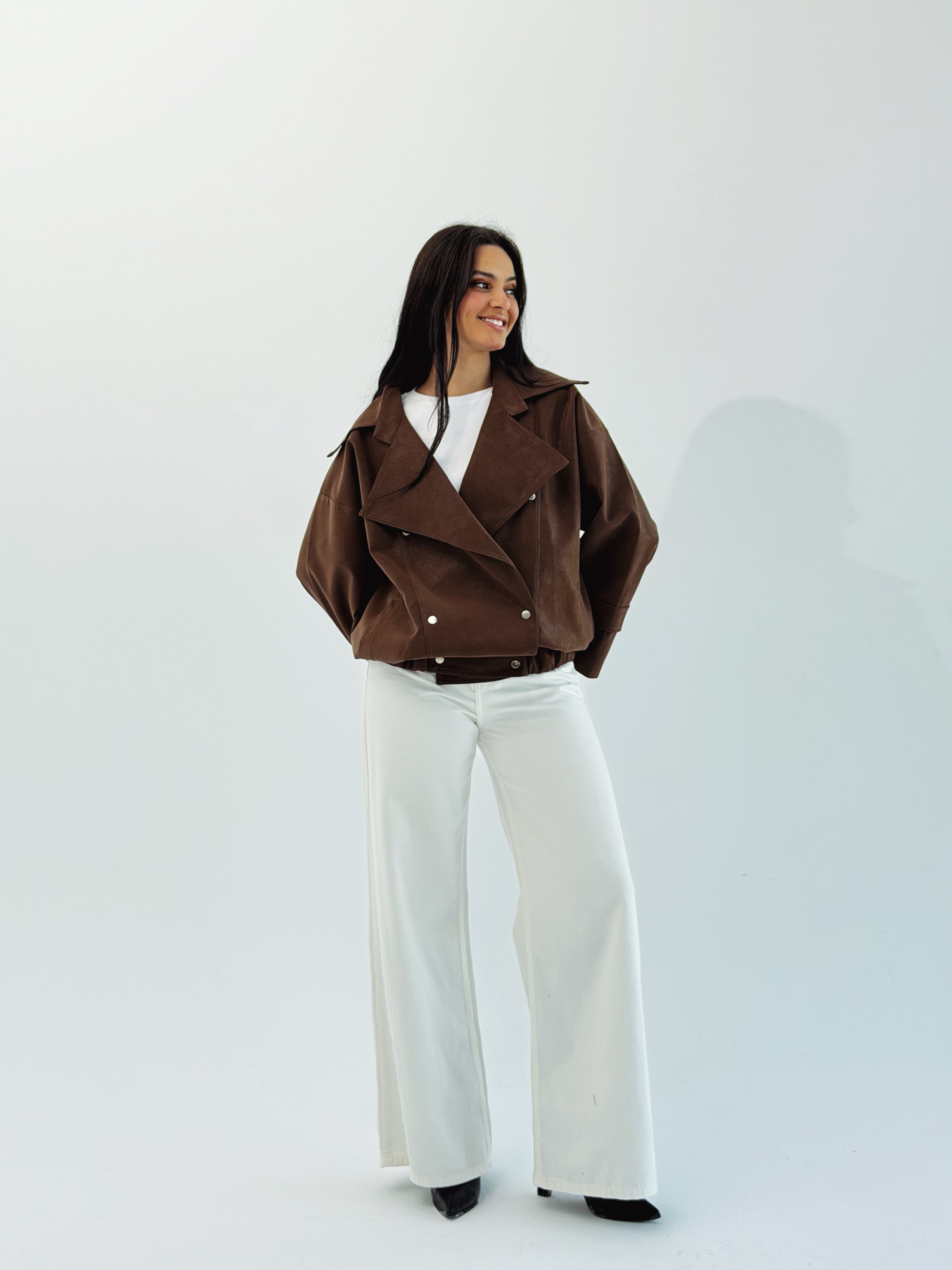 Aroma Leather Jacket Brown - AB ESSENTIALS