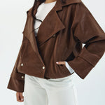 Aroma Leather Jacket Brown - AB ESSENTIALS