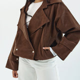 Aroma Leather Jacket Brown - AB ESSENTIALS