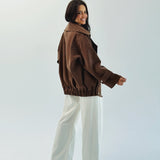 Aroma Leather Jacket Brown - AB ESSENTIALS