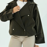 Aroma Leather Jacket Dark Olive - AB ESSENTIALS