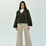 Aroma Leather Jacket Dark Olive - AB ESSENTIALS