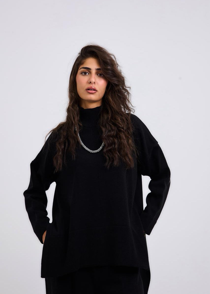 Baby Knit Top Black - AB ESSENTIALS