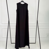 Basic Linen Dress No Sleeve Black - AB ESSENTIALS