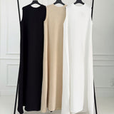 Basic Linen Dress No Sleeve Black - AB ESSENTIALS