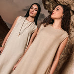 Basic Linen Dress No Sleeve Light Beige - AB ESSENTIALS