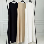 Basic Linen Dress No Sleeve White - AB ESSENTIALS