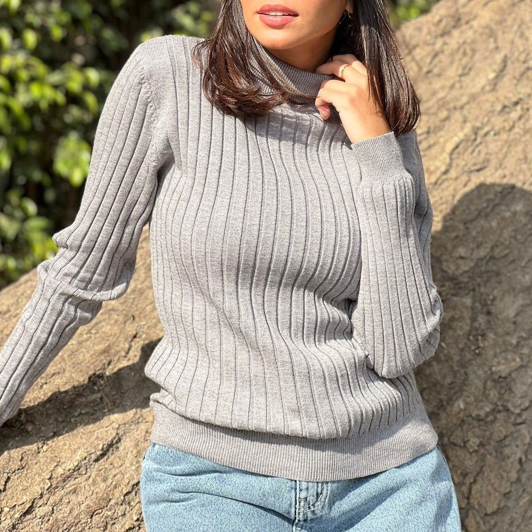 Basic Wool Top Silver - AB ESSENTIALS