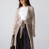 Beach Shimmer Long Cardigan Beige - AB ESSENTIALS