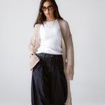 Beach Shimmer Long Cardigan Beige - AB ESSENTIALS