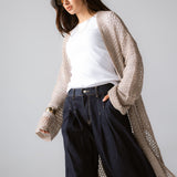 Beach Shimmer Long Cardigan Beige - AB ESSENTIALS