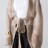 Beach Shimmer Long Cardigan Beige - AB ESSENTIALS