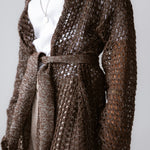 Beach Shimmer Long Cardigan Brown - AB ESSENTIALS