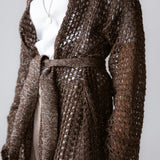 Beach Shimmer Long Cardigan Brown - AB ESSENTIALS