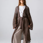 Beach Shimmer Long Cardigan Brown - AB ESSENTIALS