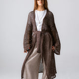 Beach Shimmer Long Cardigan Brown - AB ESSENTIALS
